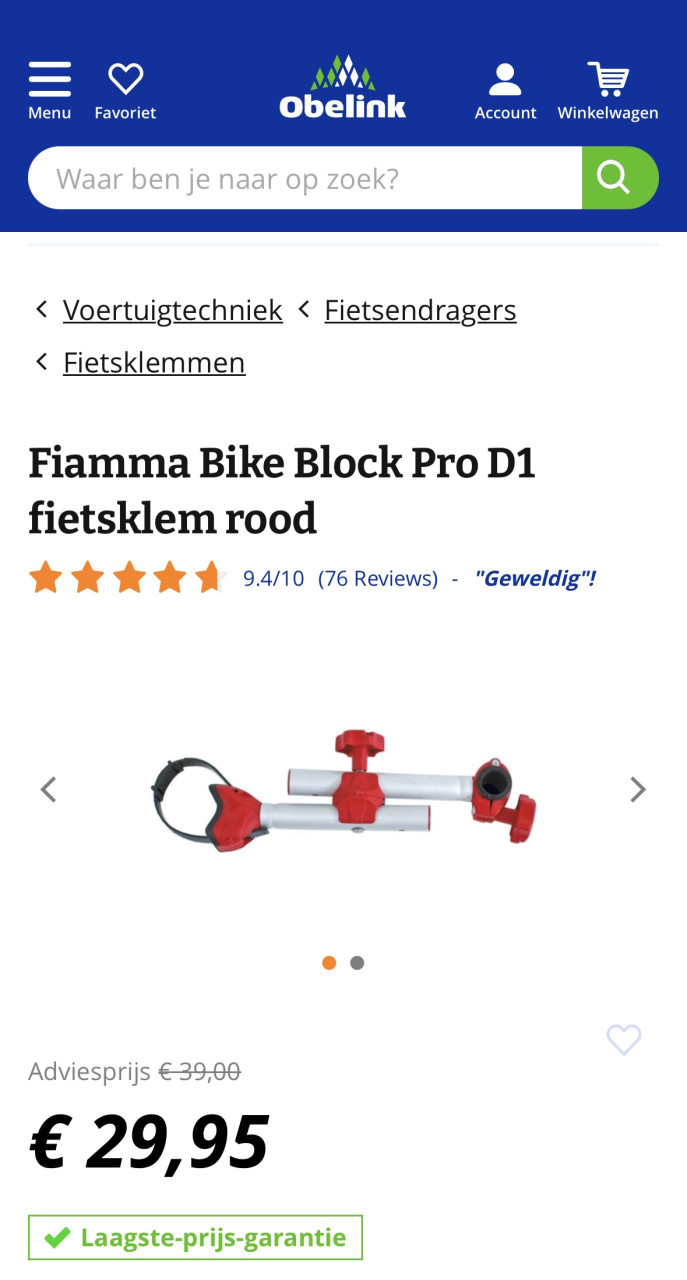 Fiamma fietsklem