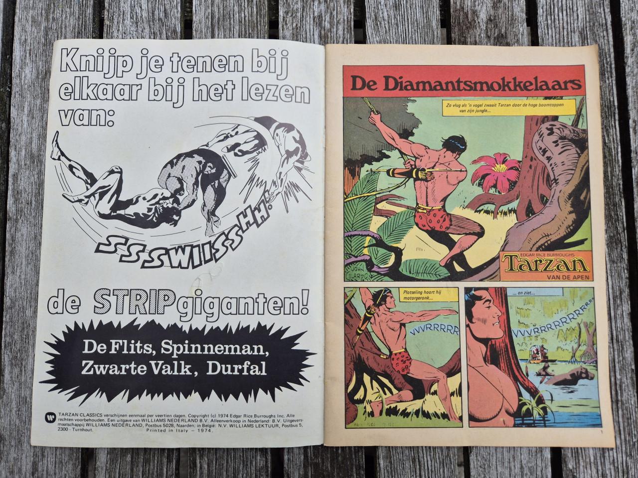 Stripboek 'Tarzan en de diamantsmokkelaars' (1974)