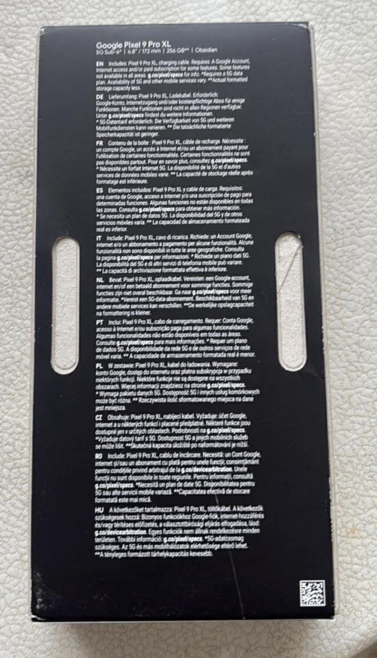 GOOGLE Pixel 9 Pro XL - 256 GB - OBSIDIAN - HELEMAAL NIEUW -