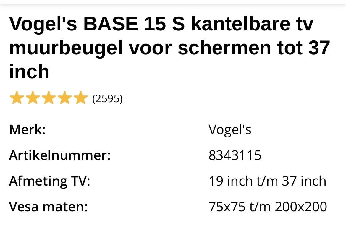 Tv muurbeugel