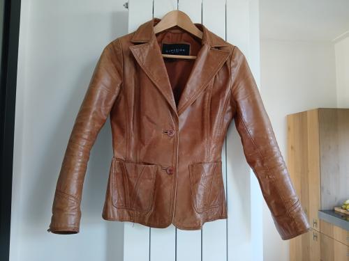 Leren jas meisjes/dames XS