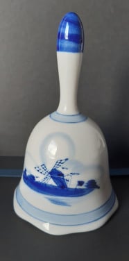 Tafelbel Delfts blauw met Hollands decor