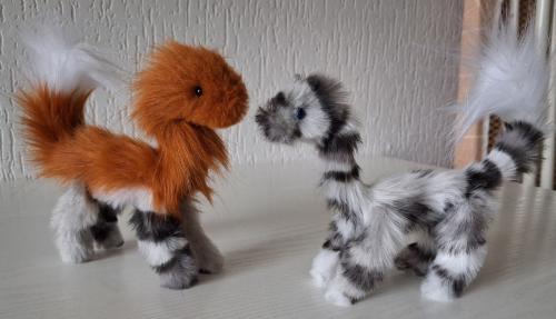 Twee draakjes artdoll, beweegbaar, handgemaakt