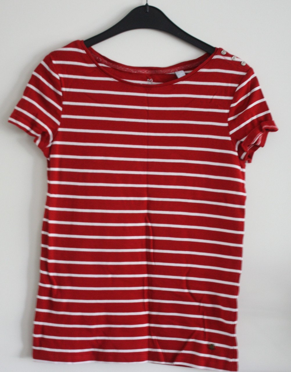 Rode wit gestreept shirt maat L