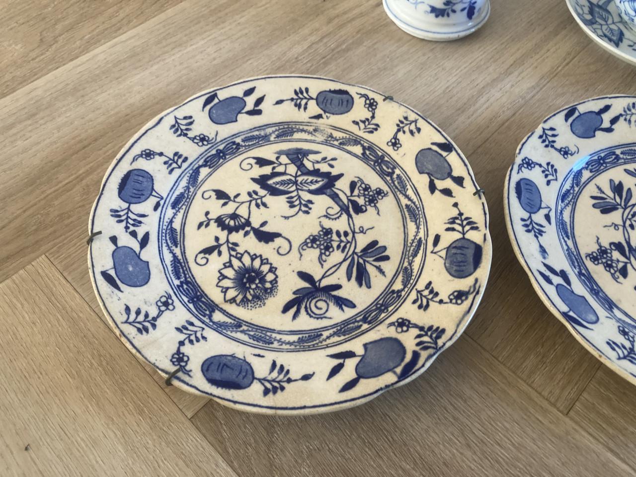 8 stuks Porcelein regout zwiebelmunster