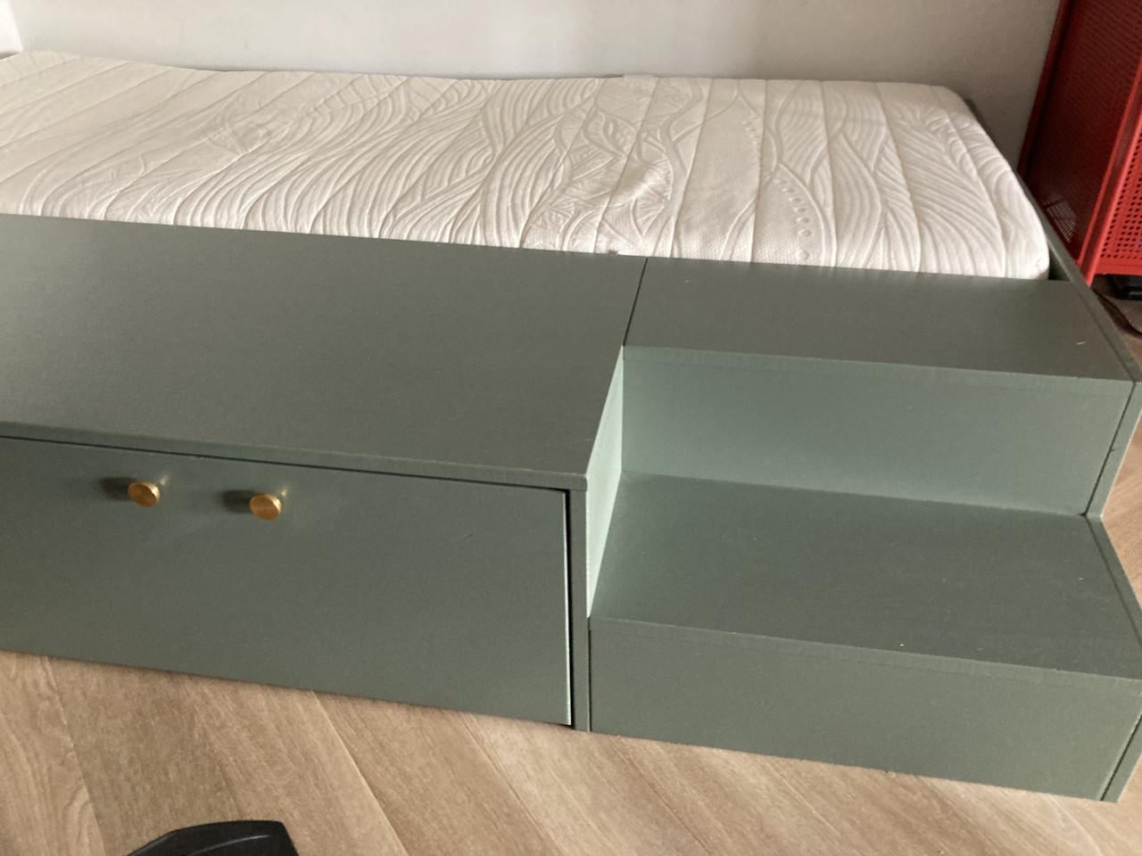 Bed ombouw vt wonen woood met lades