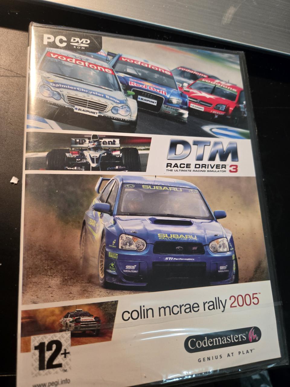 PC dvd-rom: Colin McRae Rally 2005 en DTM Race Driver 3 Nieuw en geseald.