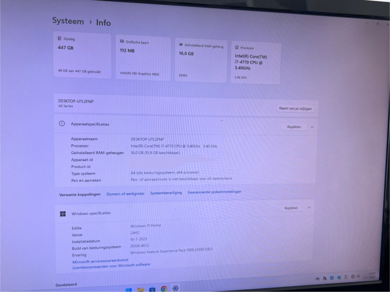 Zeer nette Cooler Master Desktop PC i7, 16GB RAM, Win 11, Office 2024
