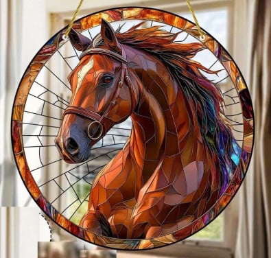 Raamhanger paard ( kleurrijk effect )