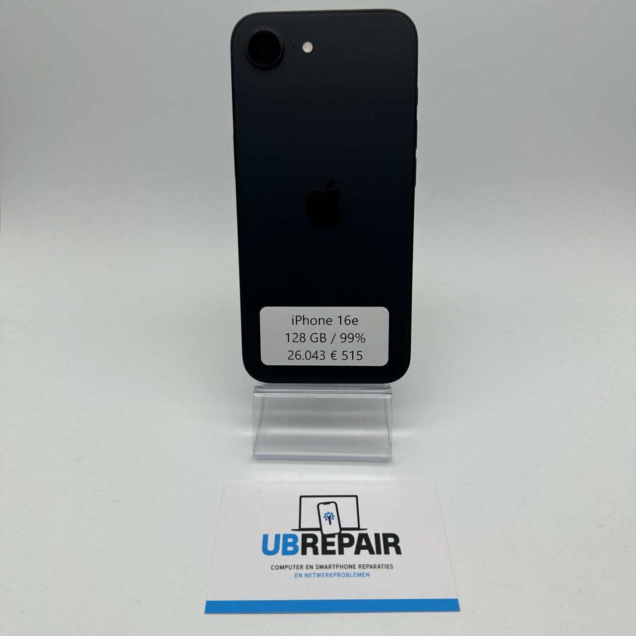Apple iPhone 16e 128GB zwart