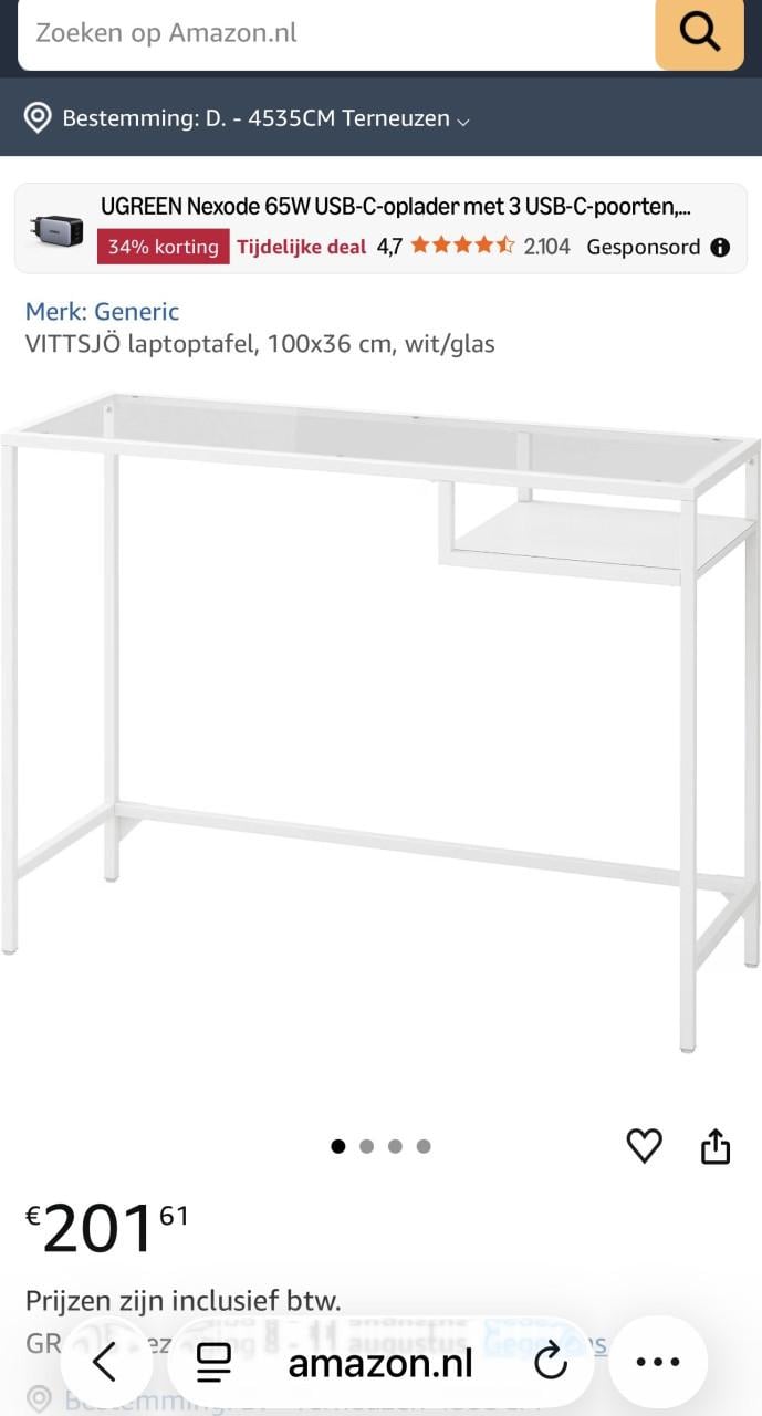 Vittsjö laptoptafel/bureau/tv-tafel/sidetable