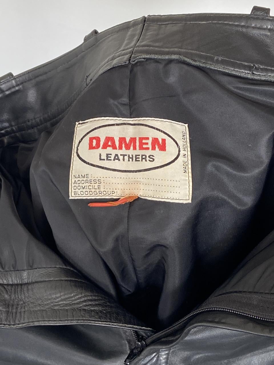 Leren motorbroek/jeans  Maat 30/34