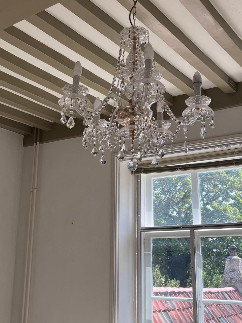 2 xCrystal Chandeliers 5 lamp & 4 lamp - will sell together or seperately
