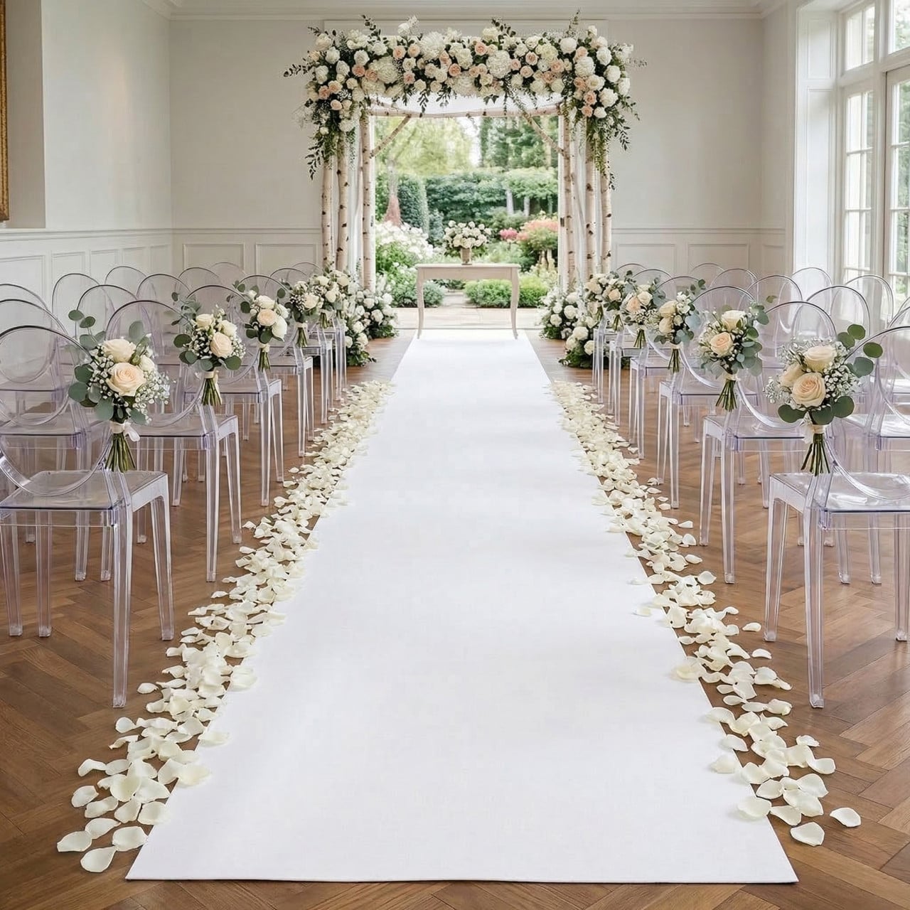 Witte loper voor bruiloft