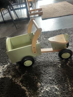 Houten bakfiets voor kinderen – zo goed als nieuw!
