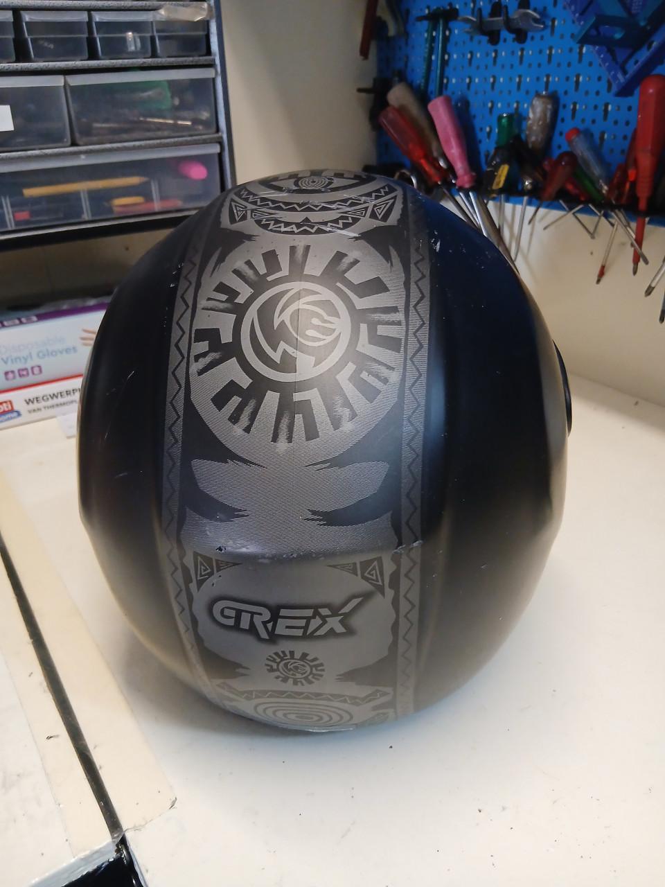 GREX brommer helm - Zwart met tribal print