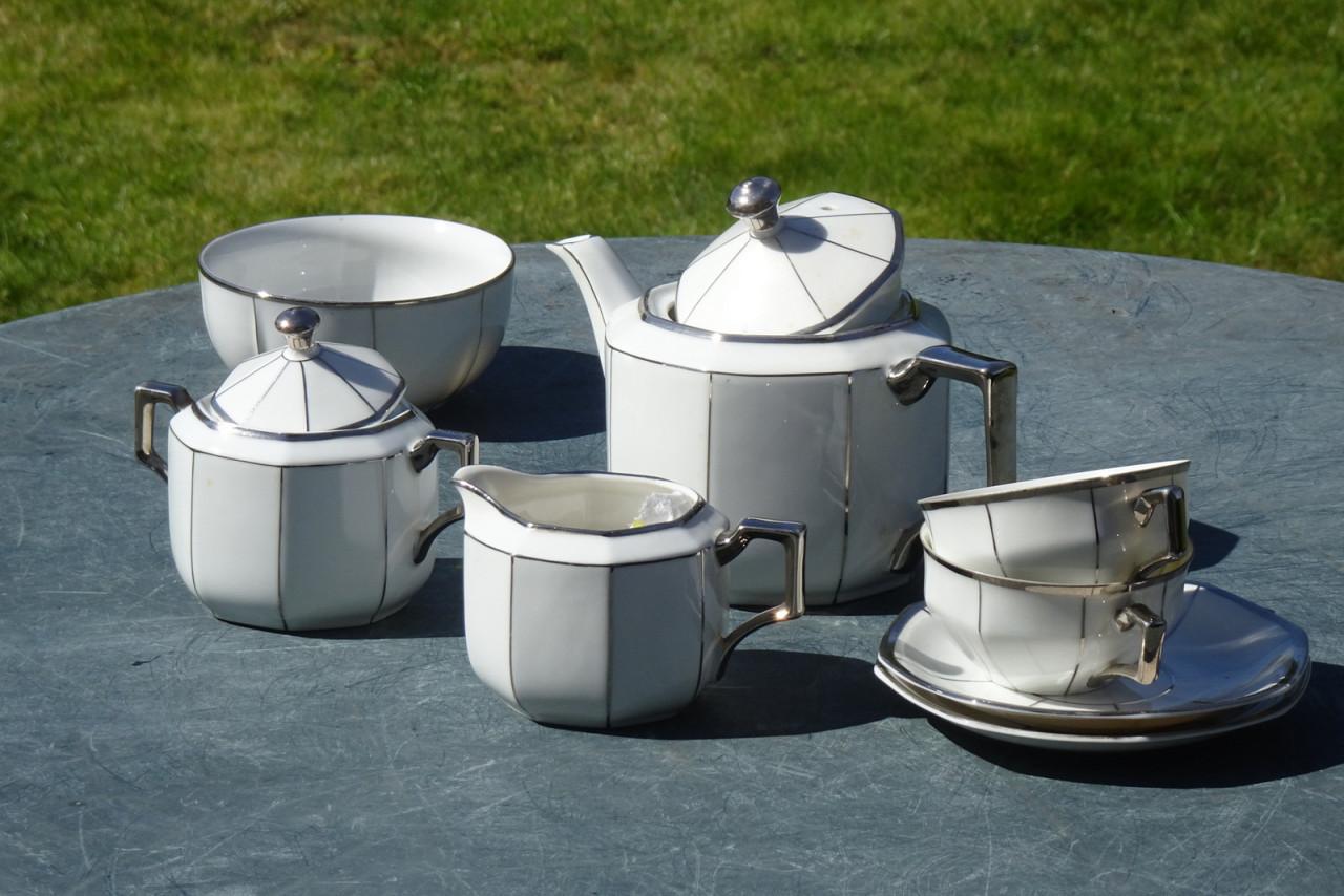 Vintage Art Deco porseleinen theeservies