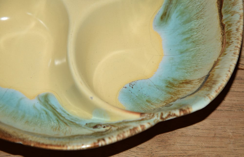 Keramisch art deco schaaltje - Vintage drip glaze