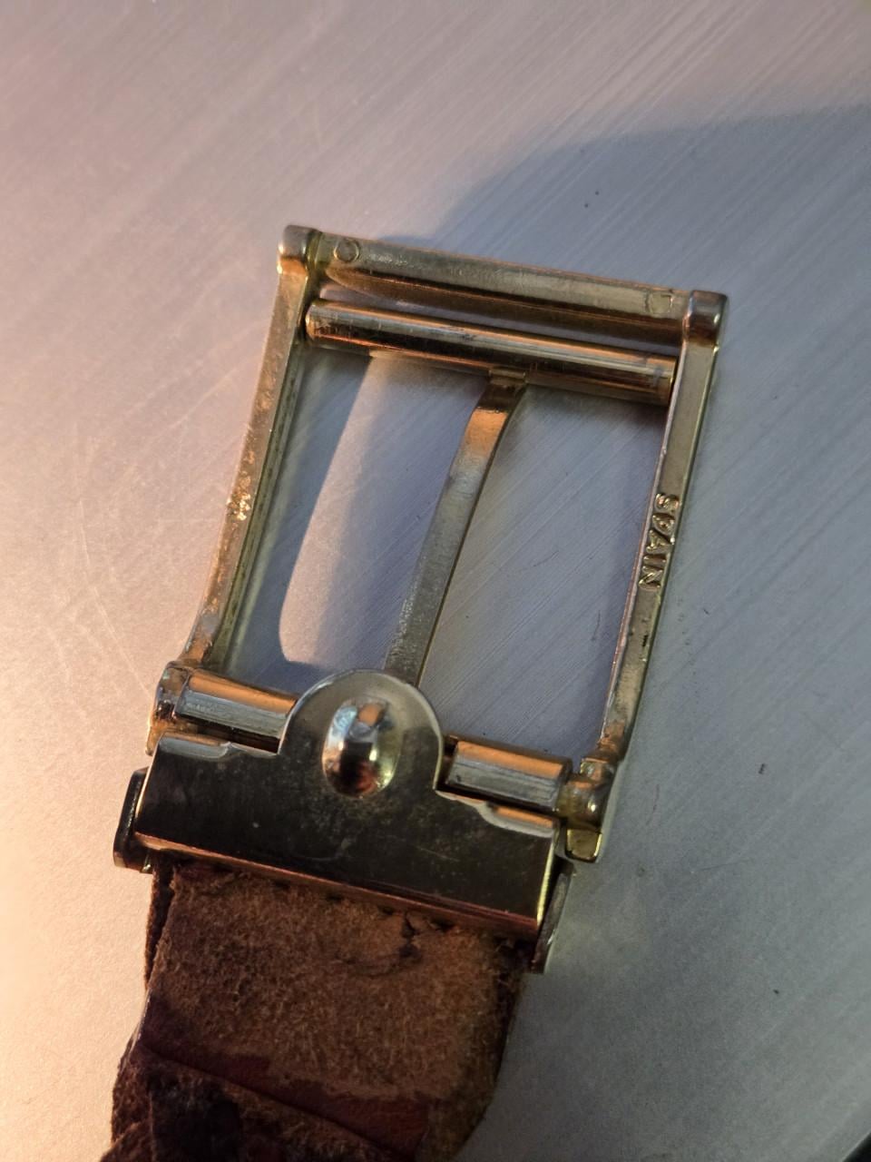 Gevlochten bruine leren riem van het merk Magama, 110cm