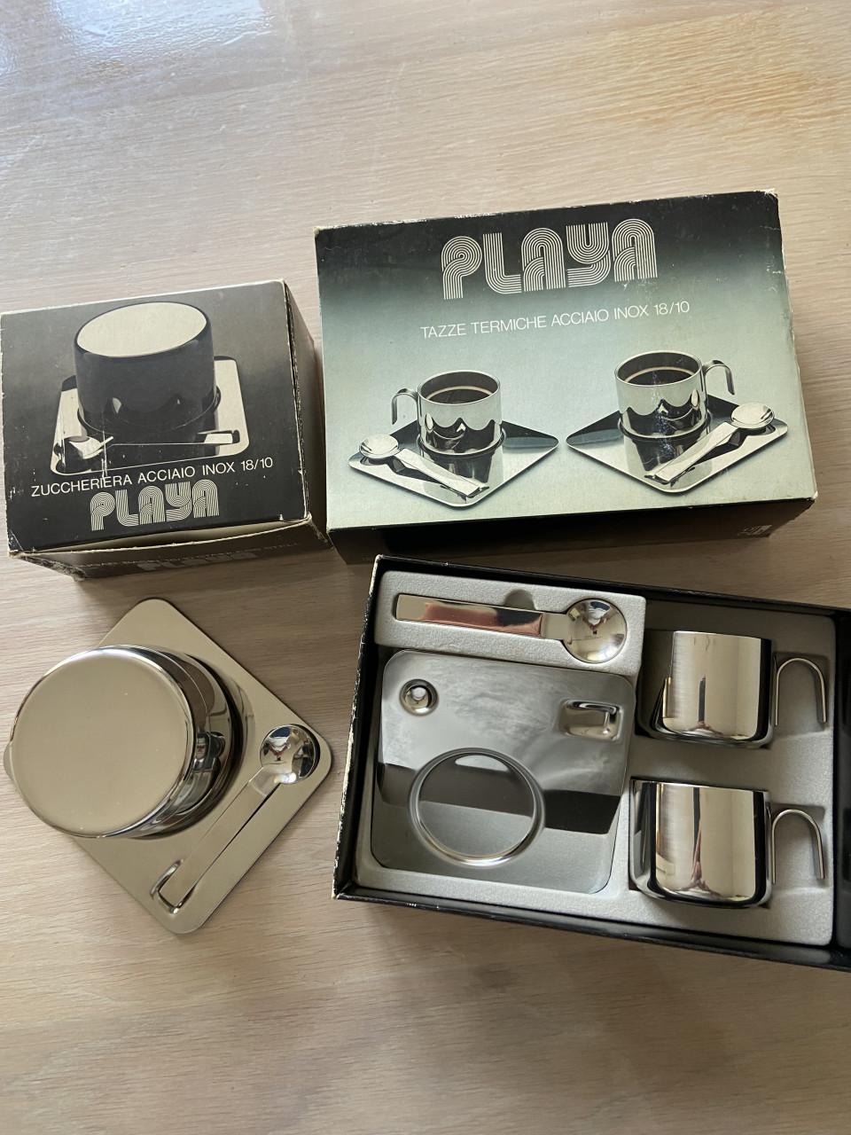 Italiaanse suikerpot / espresso kopjes RVS