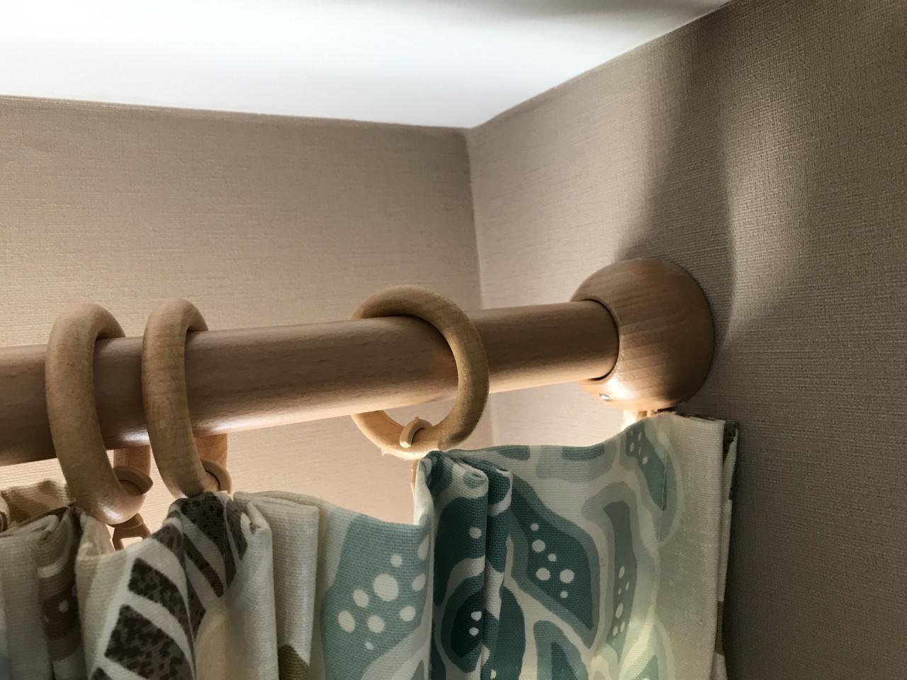 Gordijnroede voor ringen beukenhoutt 122 cm