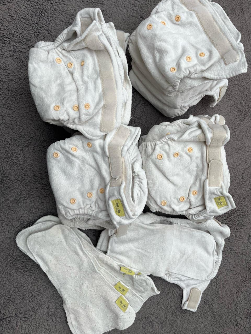 16x Hu-Da wasbare luiers + 4 hennep inleggers