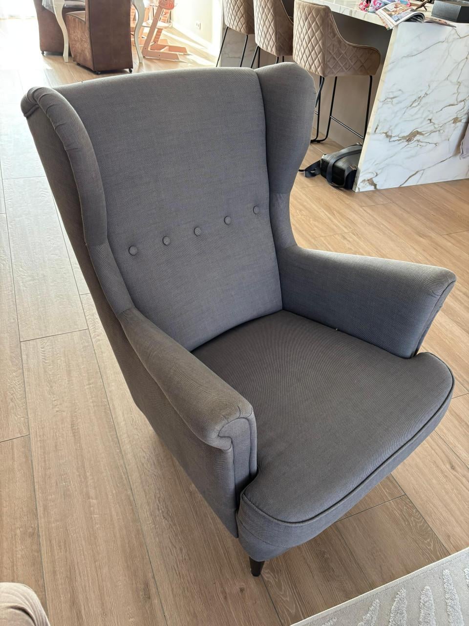 Oorfauteuil STRANDMON grijs ikea