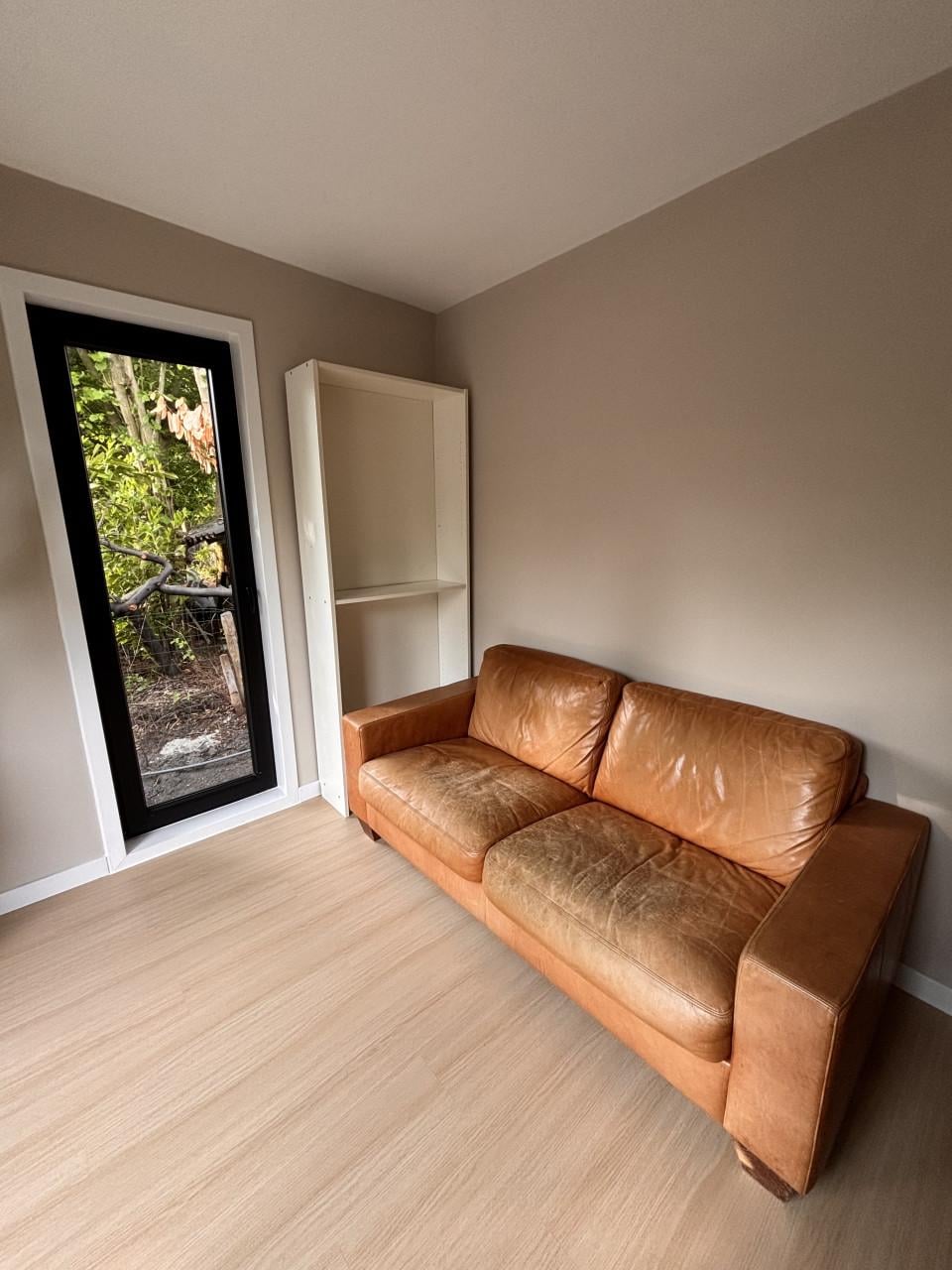 Cognac kleur leren 2,5 zitbank
