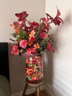 Zijdebloemen inclusief vaas