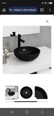 Zwarte waskom nieuw in doos