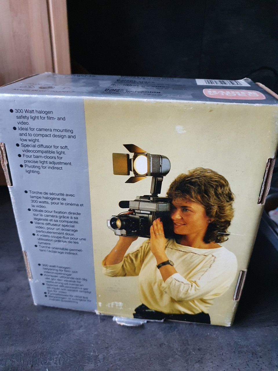Leuke Vintage Retro Kaiser Video Lamp 8S Compact 300 Watt, originele doos.