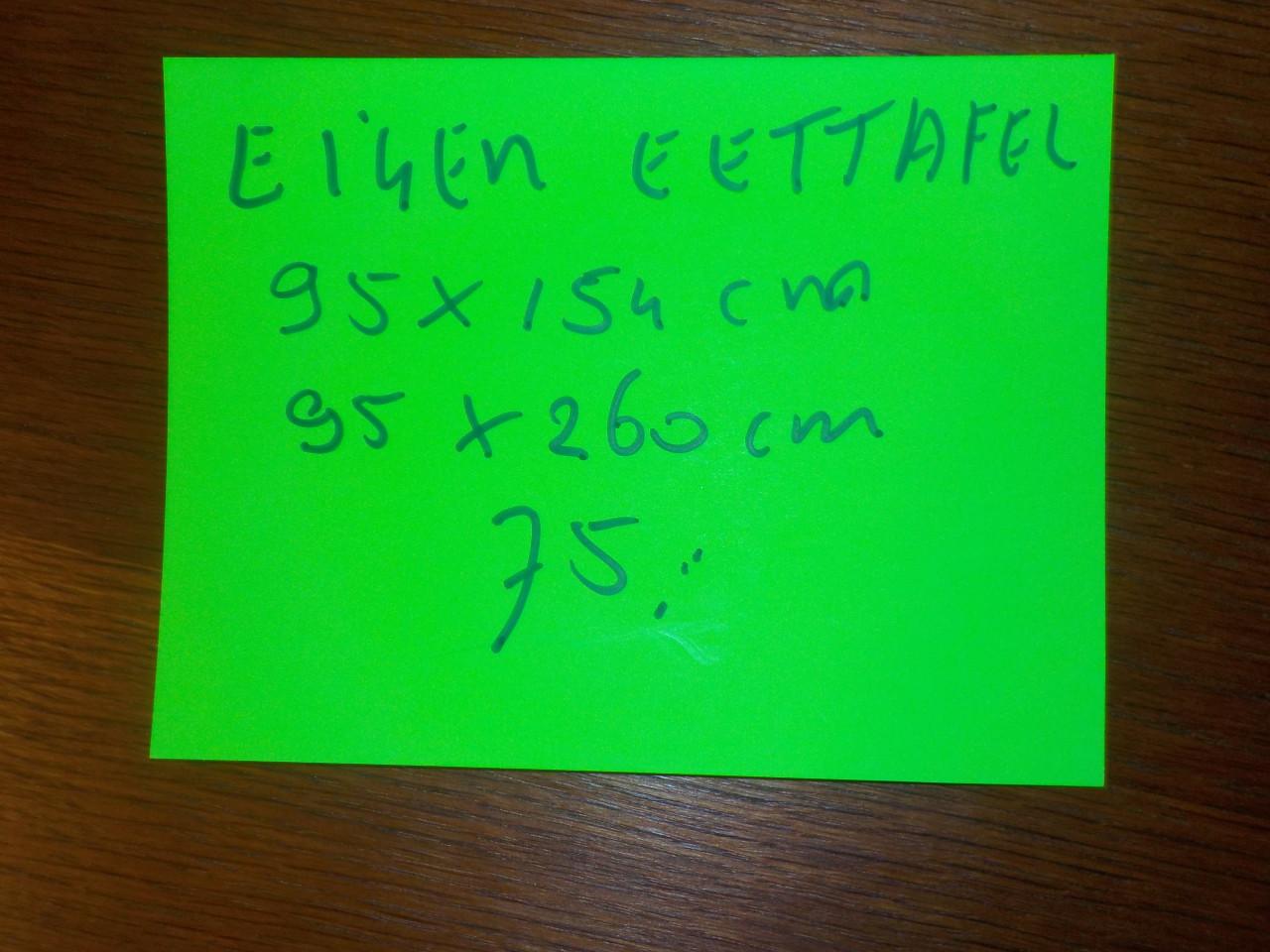 Extra stevige grote verlengbare mooie kwaliteit eiken eettafel 95 x 260 cm