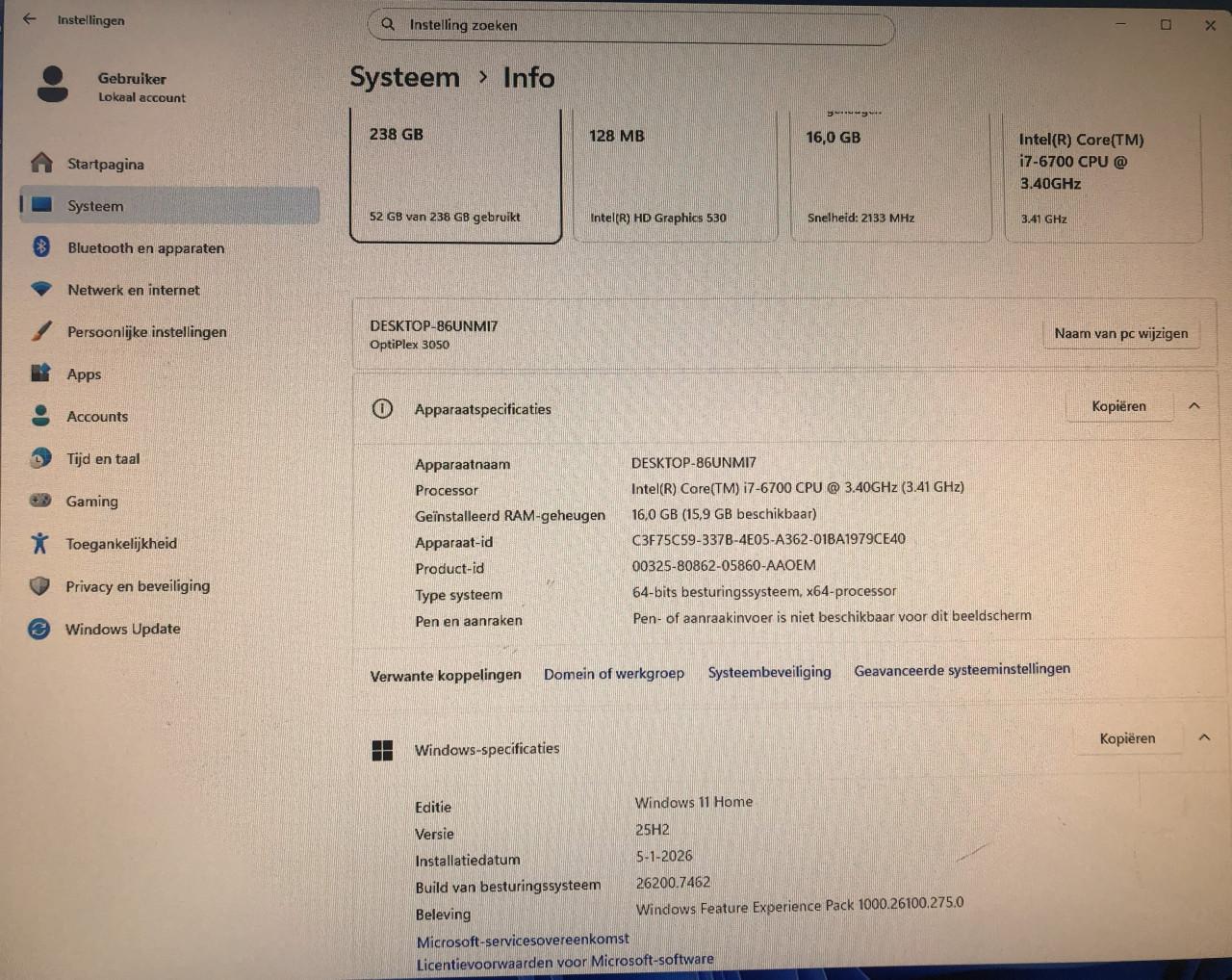 Dell Optiplex 3050/i7-6700/Ddr4/M2-2242 NVMe 256 Gb/Win 11 Pr