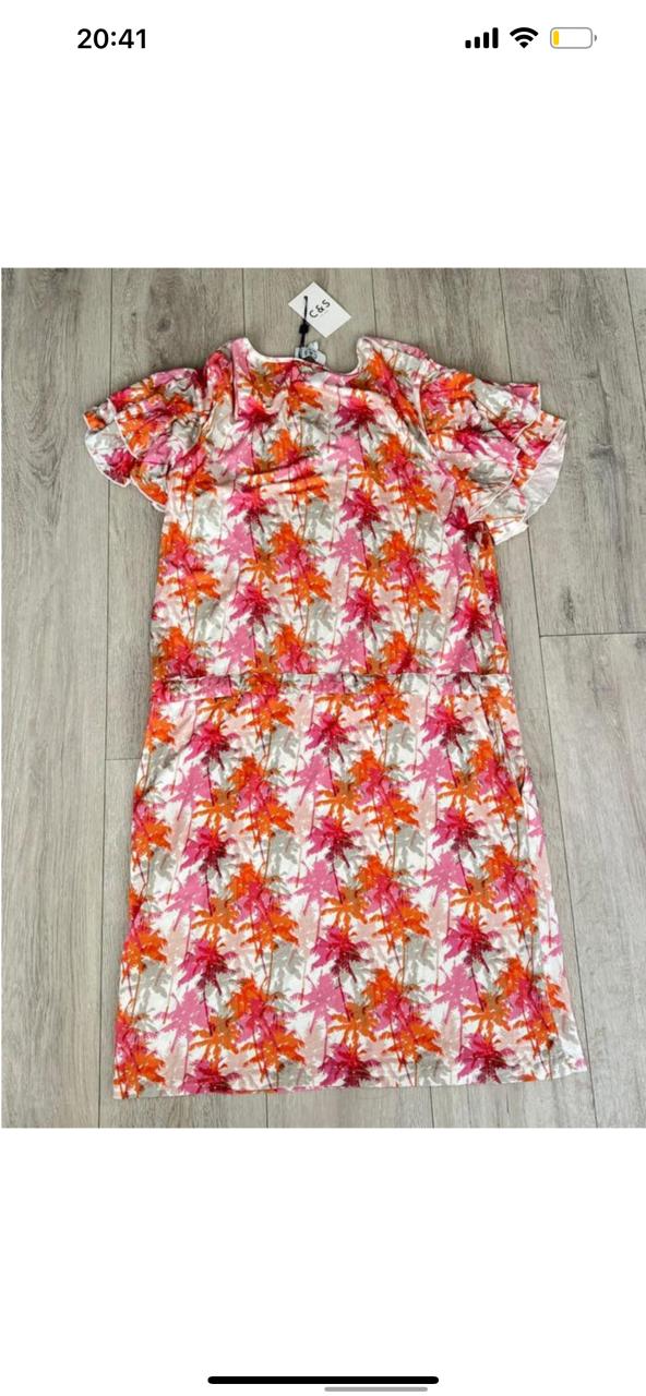 C&S The Label jurk palmbomenprint maat L