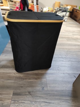 Wasmand 2 vakken zwart