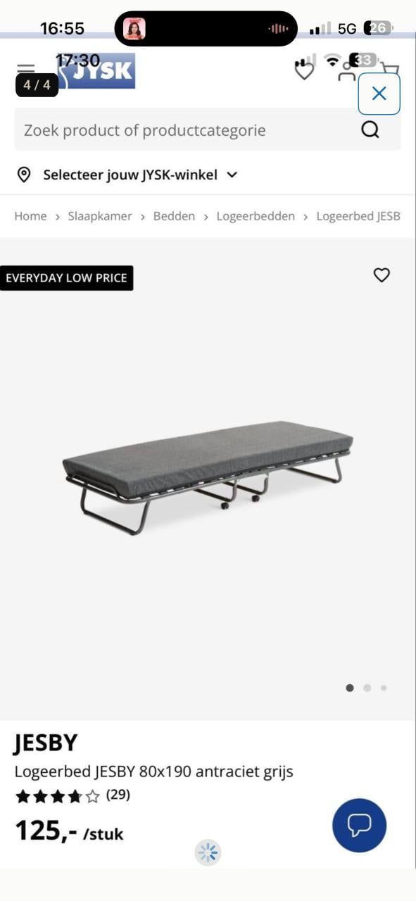 Logeerbed/strecher