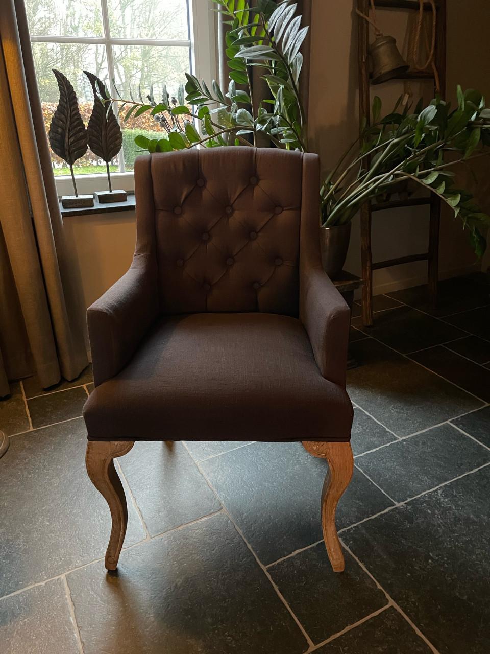 6 landelijke eetkamerstoelen donkergrijs