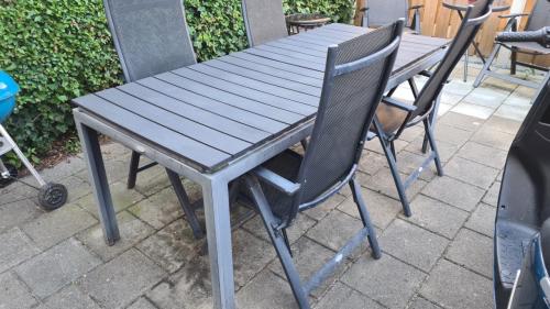 Tuinset 6 personen antraciet/zwart