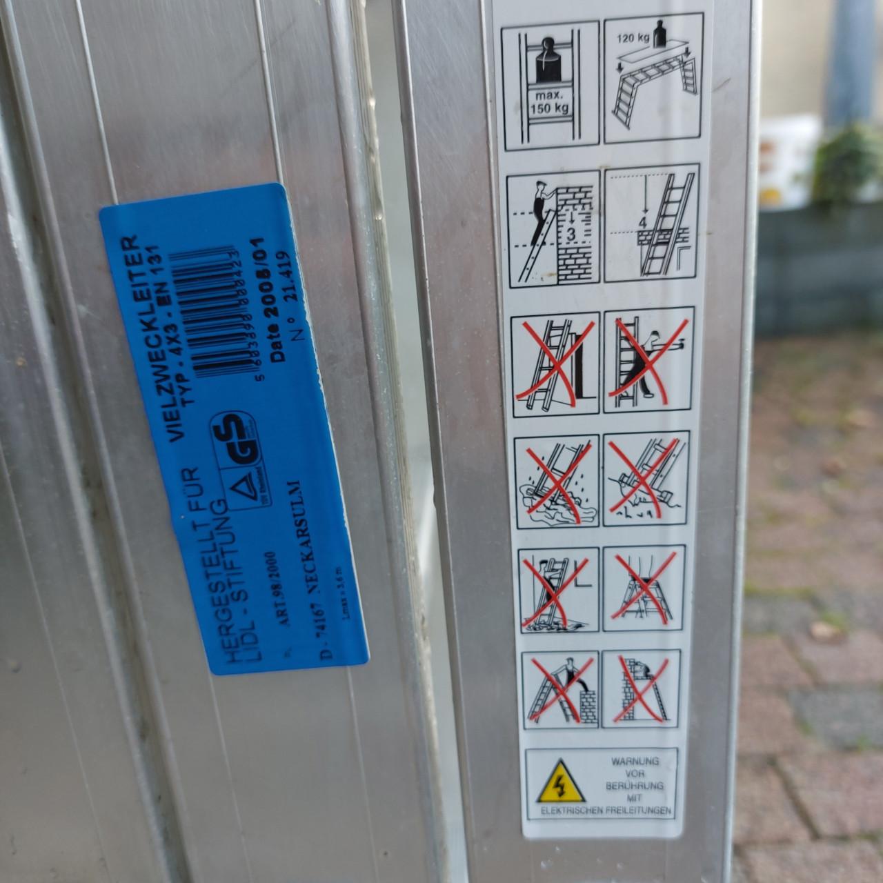 Inklapbare ladder van hoogwaardig aluminium