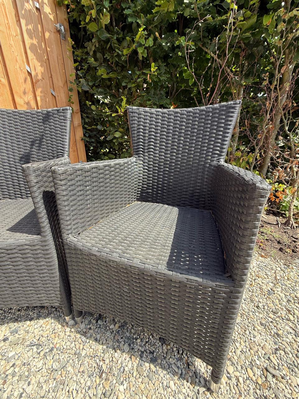 4 terrasstoelen   antraciet kleur