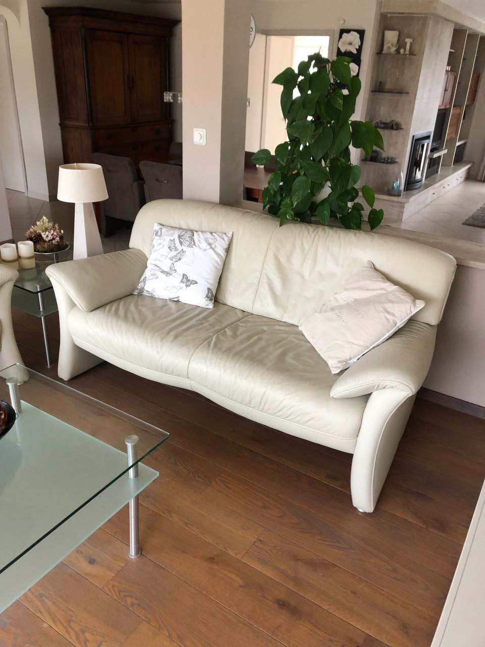 Wit lederen bankstel: 2 en 3 zits