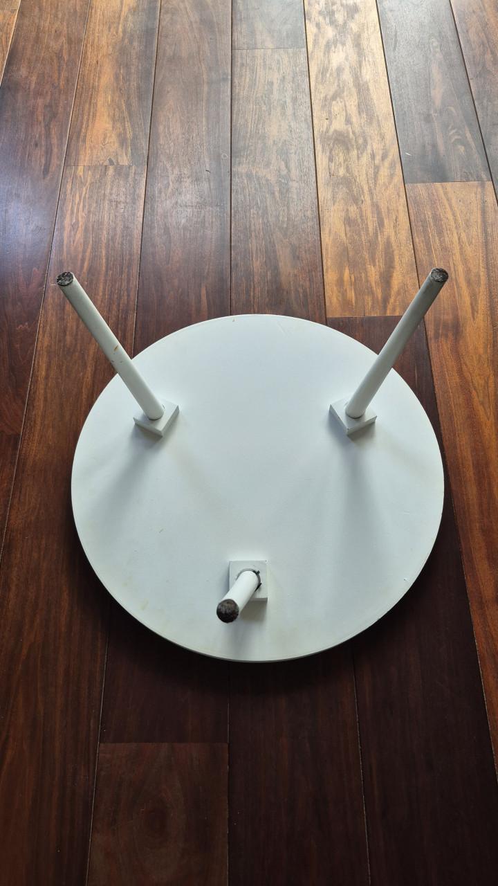 Ronde bijzettafel/salontafel wit
