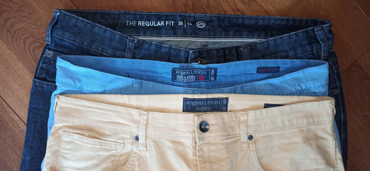 3 nieuwe/zgan herenbroeken waarvan 1 jeans - maat 38/36  & 36/36