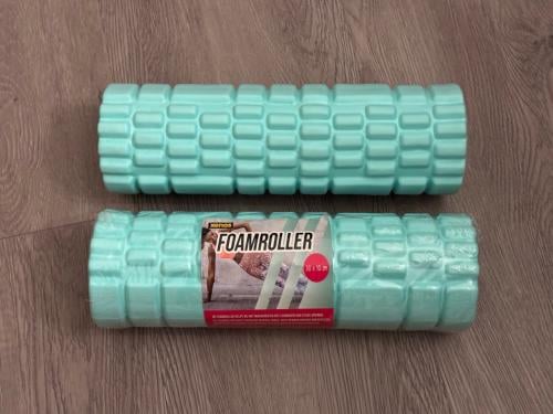 Set van 2 mintgroene foamrollers, 10x30 cm