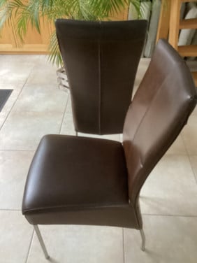 6 Leren Eetkamerstoelen