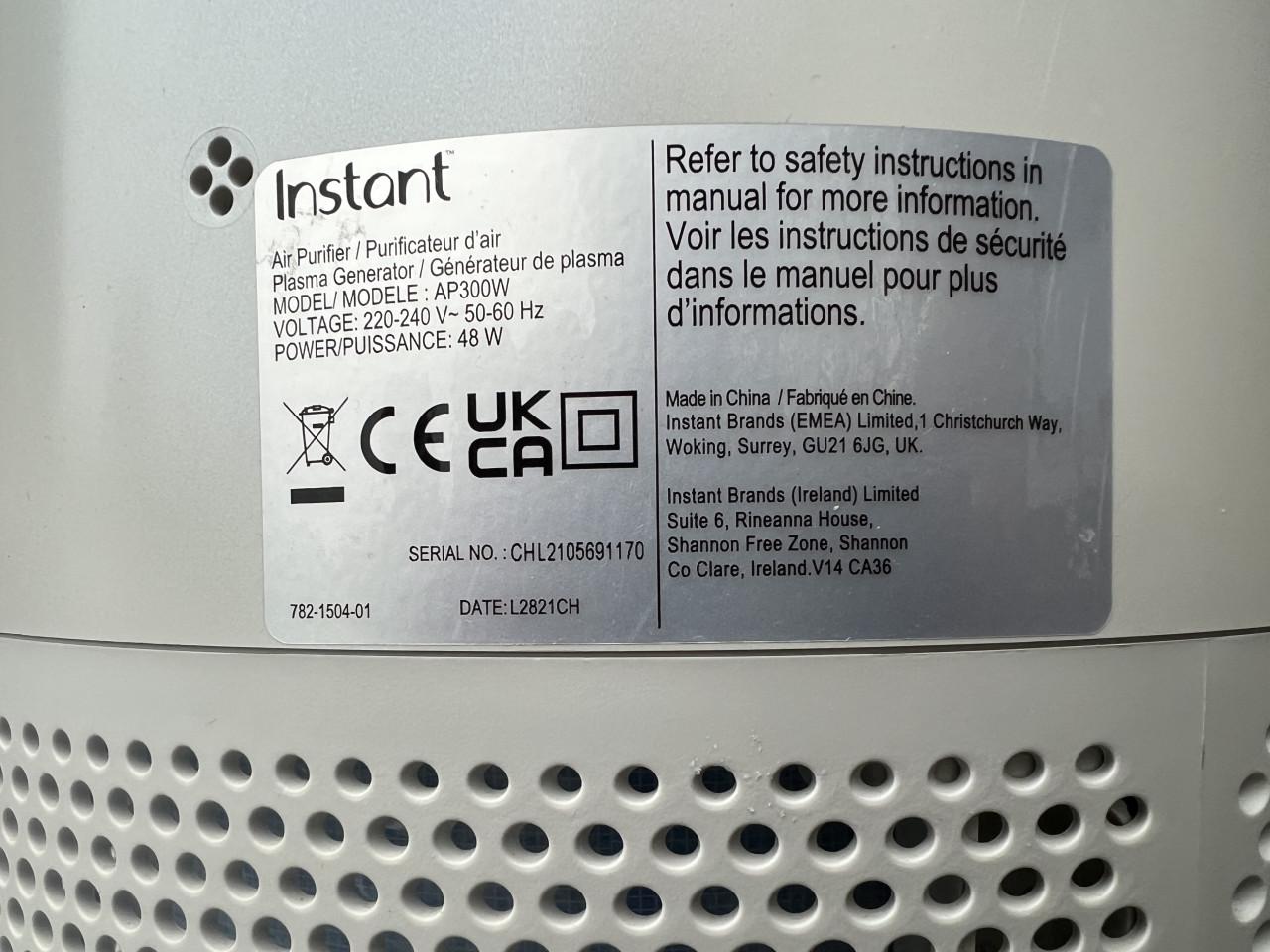 Instant - Parelwitte AP300 luchtreiniger