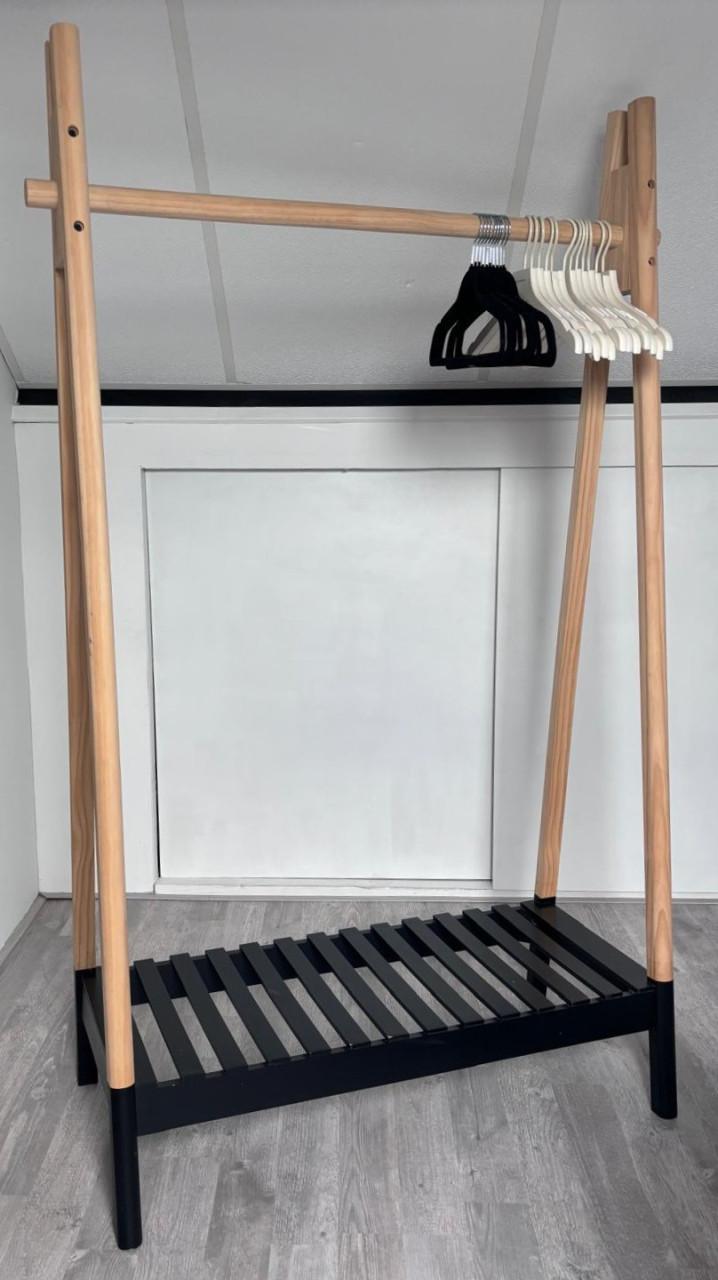 Kledingrek met schoenenrek naturel/zwart