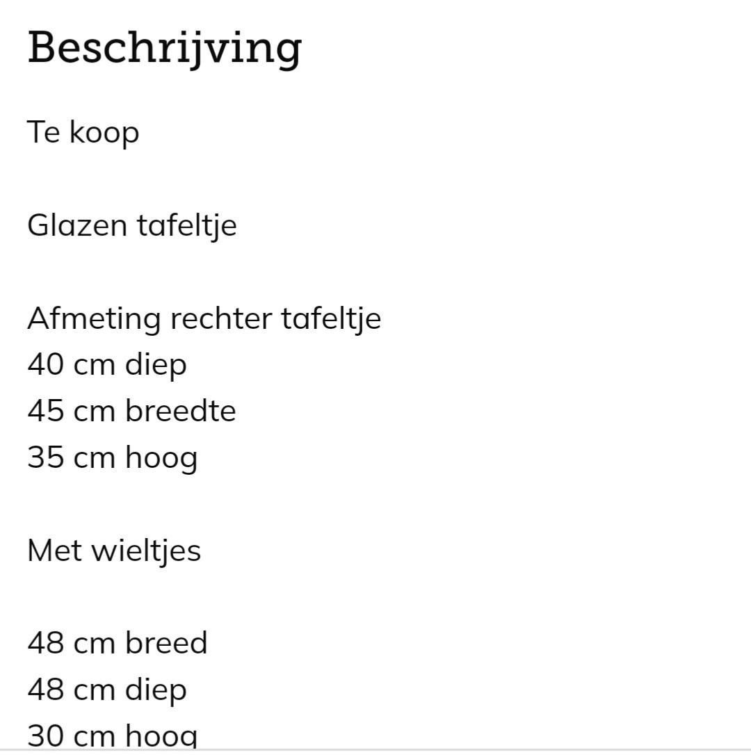 Glazen bijzet tafeltjes