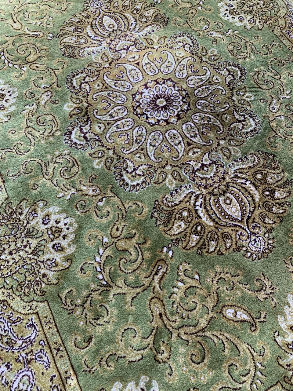✨Super Leuk Groen Vintage Vloerkleed Zuiver Scheerwol✨