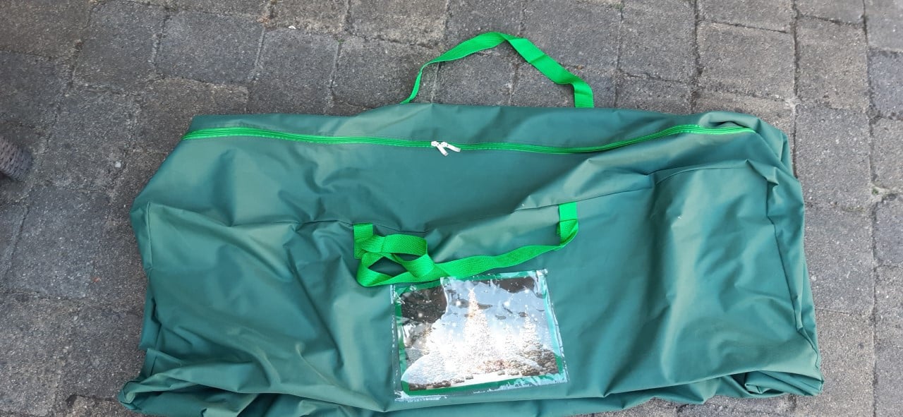 Kerstboomtas, groen dubbele rits, opvouwbaar